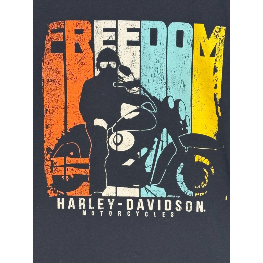 Harley Davidson Savannah Georgia Freedom Biker Graphic T-Shirt‎ Mens Black Large